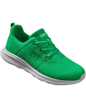 Benetton Merino-Wolle Sneaker Atmungsaktiv Und Temperaturregulierend - Grün