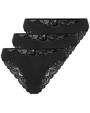 ONLY Brasilslip Onlchloe Lace Brazil 3-Pack Noos Acc (Packung, 3-St) - Schwarz