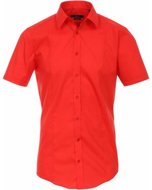 Venti Businesshemd Kurzarm uni - Rot