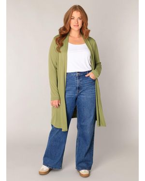 Base Level Curvy Longstrickjacke Figurumspielende, weiche Strickqualität - Blau