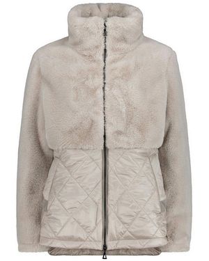 AMBER & JUNE Fellimitatjacke Jacke Pluesch - Grau