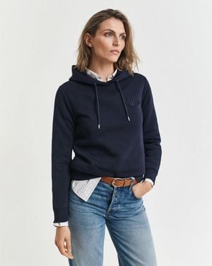 GANT Hoodie Reg Tonal Shield Hoodie Ton - Blau