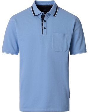 CASA MODA Poloshirt Polo-Shirt uni - Blau