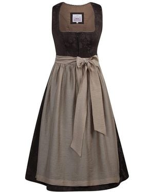 Marjo Dirndl Allensteig 75cm Länge braun coffee - Grau