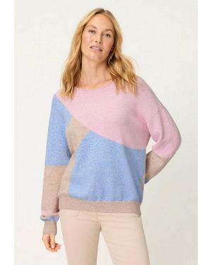 Olsen Strickpullover Mit Grafischem Allover-Dessin - Blau