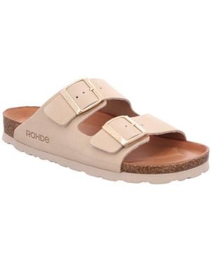 Rohde Sunnys N°12 Pantolette Sommerschuh, Hausschuh Mit Zwei Schnallenverschlüsse - Schwarz