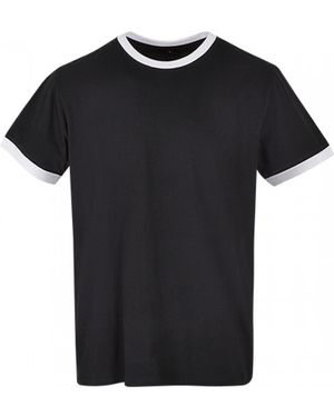Build Your Brand Rundhalsshirt Ringer T-Shirt 30 °C waschbar - Schwarz