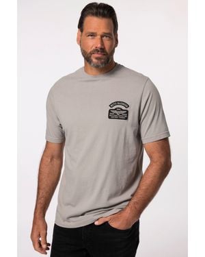 JP1880 JP 1880 T-Shirt Halbarm Vintage-Look Badges - Grau