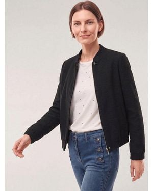 Walbusch Blouson Damen Blouson Aus Boucle Stehkragen, Modisch, Atmungsaktiv, Kurzgröße - Blau