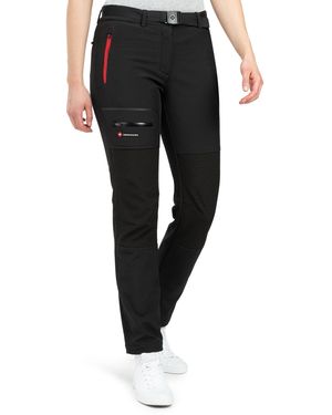 Höhenhorn Funktionshose Trekmaster Softshellhose für Frauen Gefüttert Snowboardhose weiches Microfleece-Innenfutter - Schwarz