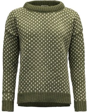 Devold Wollpullover Nordsjo Woman Sweater Crew Neck - Grün