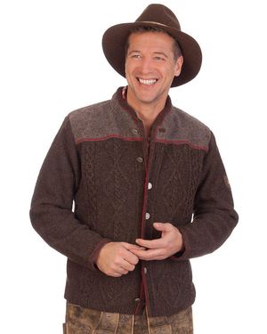Spieth & Wensky Trachtenstrickjacke Trachten Strickjacke - Braun