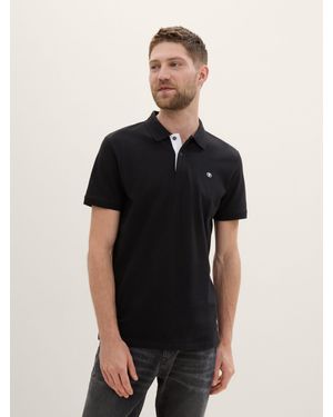 Tom Tailor Poloshirt Poloshirts 2er-Pack (im Doppelpack) - Schwarz
