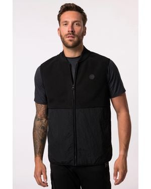JP1880 Steppweste Fleeceweste Golf College-Kragen bis 7 XL - Schwarz