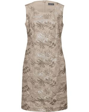 White Label Midikleid Besticktes Leinenkleid - Grau