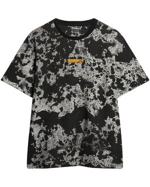 Superdry Rundhalsshirt UTILITY CAMO GRAPHIC LOOSE TEE - Schwarz