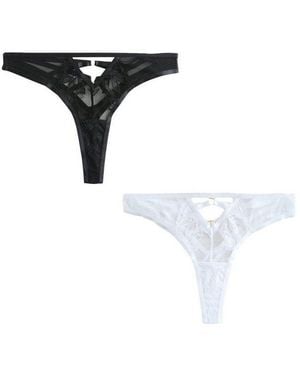 Next String Slips Mit Spitzenfront Im 2Er-Pack, Tanga (2-St) - Schwarz