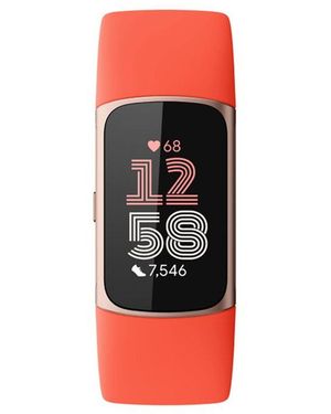 Fitbit Sportuhr Charge 6 Champagne Gold Aluminium Aktivitätsmesser Fitnessuhr Charge 6 - Schwarz