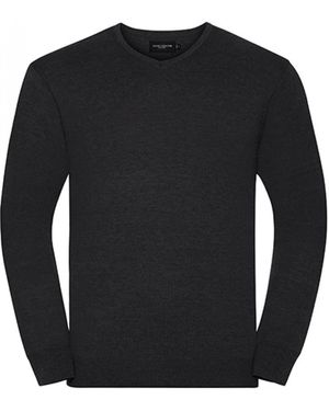 Russell Sweatshirt V-Neck Knitted Pullover - Schwarz