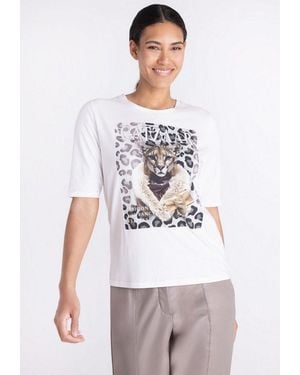 Tuzzi T-Shirt Mit Platziertem Animal-Print - Weiß