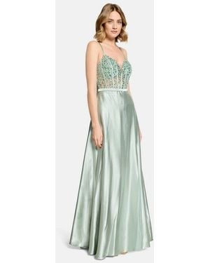 Vera Mont Abendkleid Damen Mit Stickerei Glitzersteine - Grün