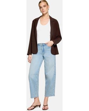 Zero T-Shirt Damen Shirt Mit V-Ausschnitt (1-Tlg) Material - Blau