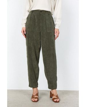Soya Concept Cordhose Sc-Bindi 20-C Materialmix, Elastischer Bund Hinten - Grün