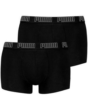 PUMA Trunk 2Er Pack Everyday Basic Trunks (2-St) Mit Umlaufendem -Schriftzug Am Bund - Schwarz