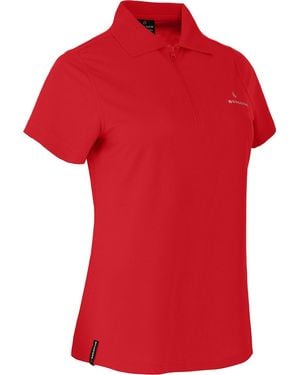 Bergson T- SHONA Polo-Shirt, Reißverschluss, schnelltrocknend, Pique, Normalgröß - Rot