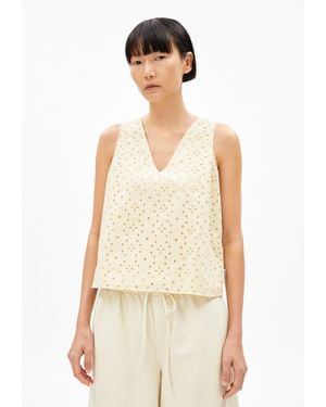 ARMEDANGELS Blusentop YALINAA BROIDERY Top aus Bio-Baumwoll Mix Relaxed Fit - Natur