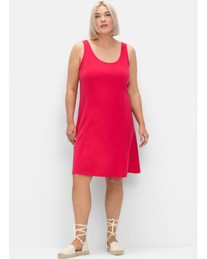 Sheego Jerseykleid A-Linien-Kleid - Rot