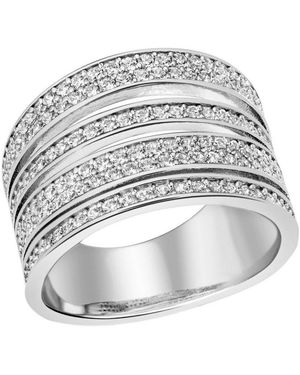 Firetti Fingerring Schmuck Geschenk Silber 925 Damenring Ring Mehrreihig, Mit Zirkonia (Synth) - Mettallic