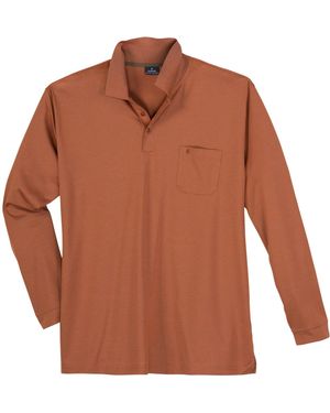 RAGMAN Poloshirt Softknit Langarm-Polo XXL terra-khaki melange - Braun