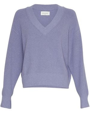 Moss Copenhagen V-Ausschnitt-Pullover - Blau