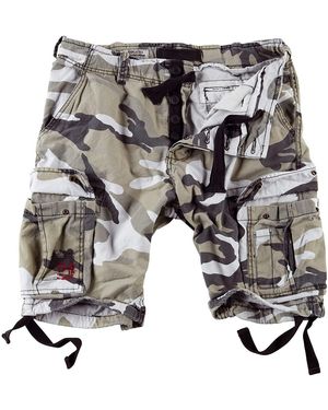 Trooper Cargoshorts Airborne Bermuda Baumwolle Sommer Shorts Kurze Hose Army knielang - Grau