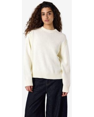 Noisy May Rundhalspullover Nmdara L/S O-Neck Knit Noos Baumwollmischung, Regular Fit - Weiß
