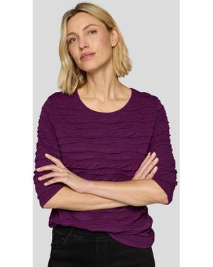 Rabe Strickpullover in Streifen-Ripp-Optik - Lila