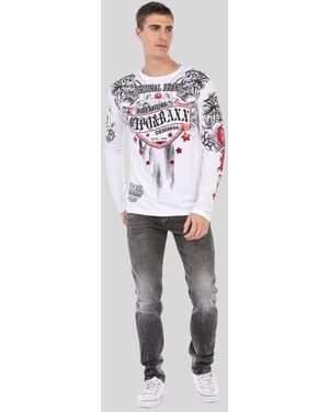 Cipo & Baxx T-Shirt Sweatshirts mit coolem Print - Weiß