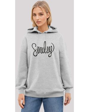 F4NT4STIC Kapuzenpullover SMILEY black Premium Qualität - Grau