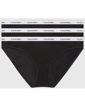 Calvin Klein Bikinislip 3 Pack Bikini (Low-Rise) (3-St) Low Rise Mit Logobund - Schwarz