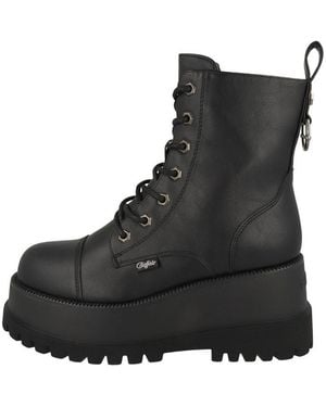 Buffalo Stack Lace Up Mid Damen Winterboots Stiefeletten, Stiefel, Winterstiefel, Winterboots, Schneestiefel - Schwarz