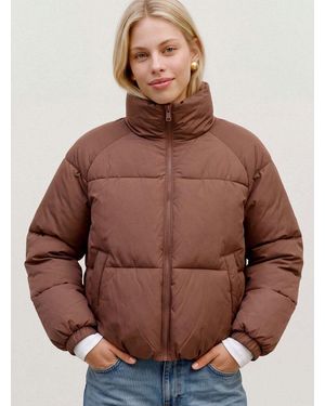 Vero Moda Steppjacke Vmbrenda Short Jacket Noos Kunstfaser, Stehkragen - Braun