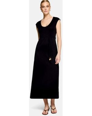 Zero Maxikleid Damen Mit Gürtel Material - Schwarz