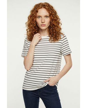Only Carmakoma Rundhalsshirt CARBLOOM LIFE /S TOP JRS - Weiß