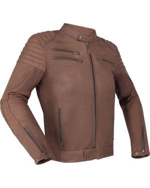 Richa Motorradjacke Charleston Motorrad Lederjacke Rückenprotektor enthalten,herausnehmbares Innenfutter - Braun