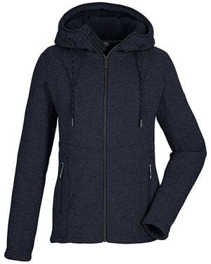 Killtec Fleecejacke Kow 41 Wmn Kntflc Jckt Strickfleecejacke Mit Teddyfutter, Kapuze, Verschließbare Taschen - Blau