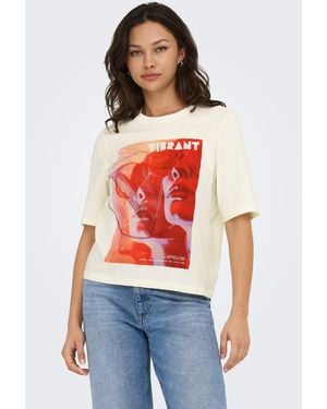 ONLY Kurzarmshirt ONLHAVANNA LIFE /S VIBE TOP BOX JRS - Rot