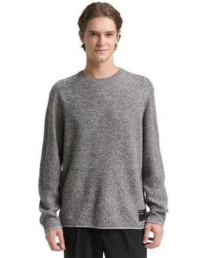Tom Tailor Strickpullover Mit Logo Stickerei - Grau
