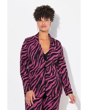 MIAMODA Blusenblazer Blazer schmale Form Zebramuster - Rot