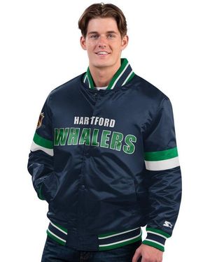 Starter Bomberjacke Jacke Hartford Whalers Diveplay Satin Varsity - Blau
